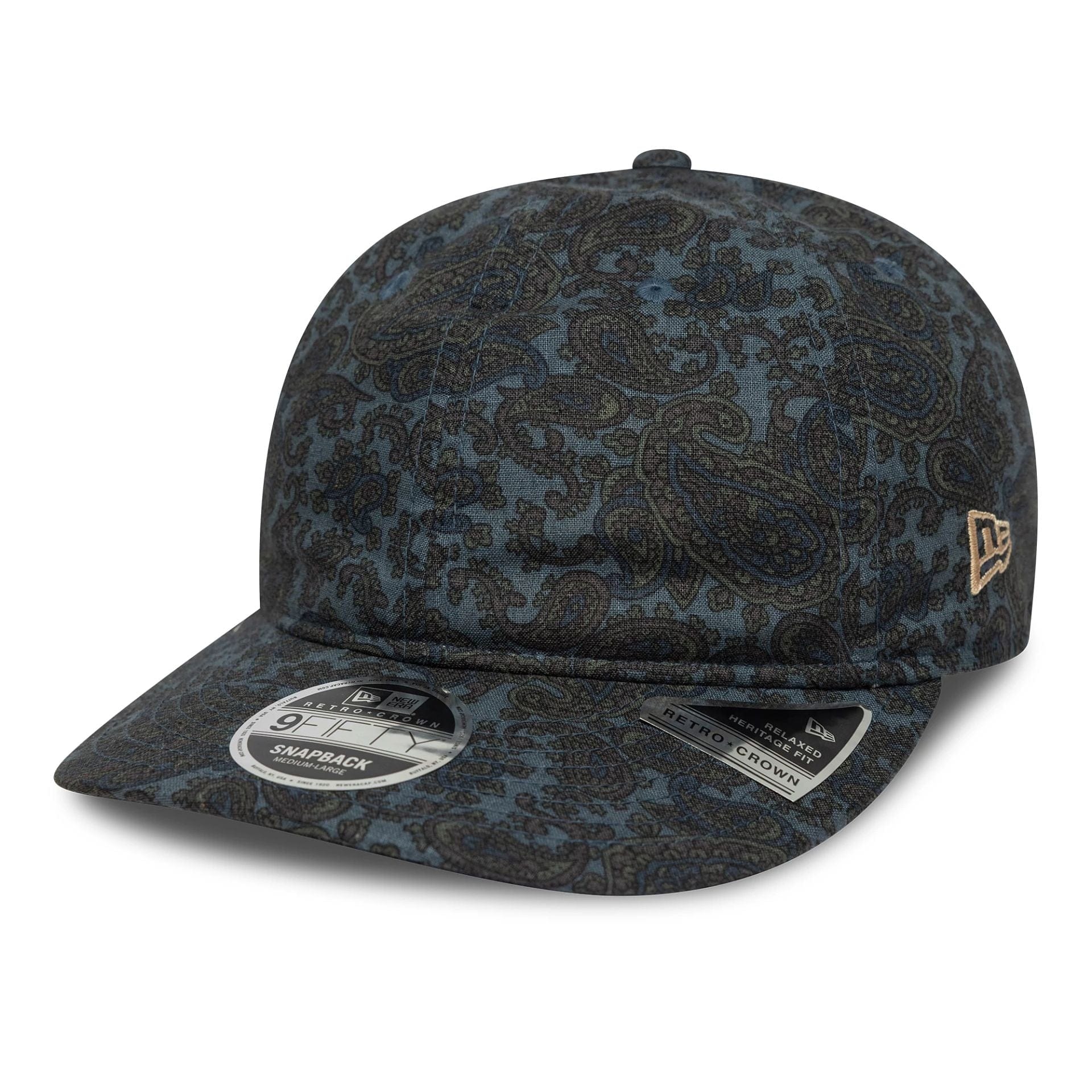 This is a New Era Paisley Navy Retro Crown 9FIFTY Adjustable Cap 1