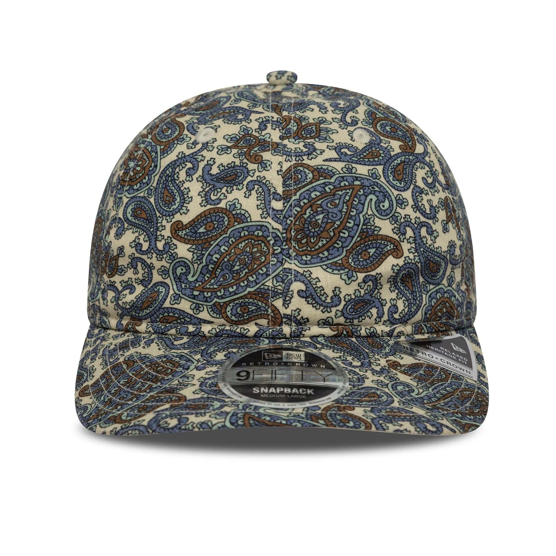 This is a New Era Paisley Cream Retro Crown 9FIFTY Cap 2