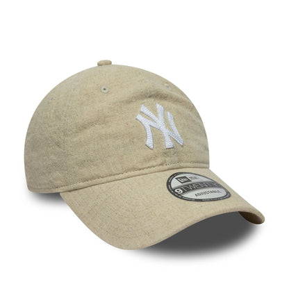 This is a New York Yankees MLB Linen Cream 9TWENTY Adjustable Cap 3