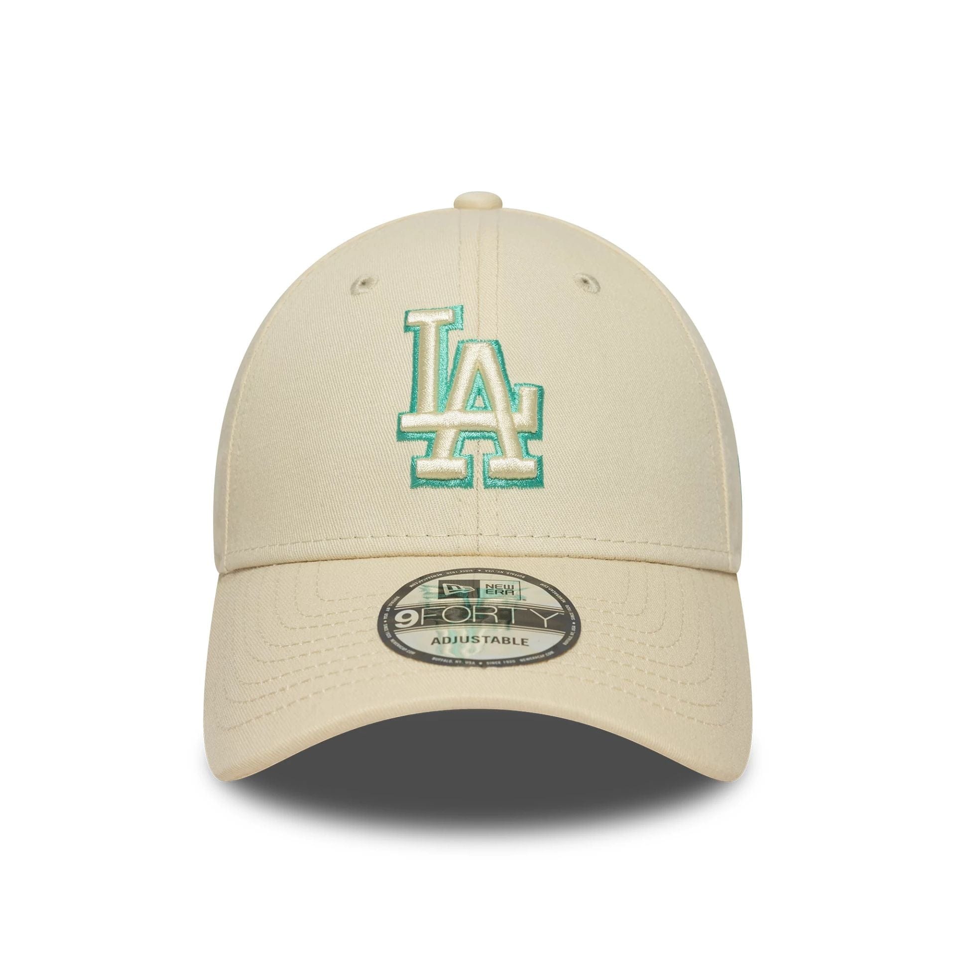 This is a LA Dodgers Team Outline Cream 9FORTY Adjustable Cap 2