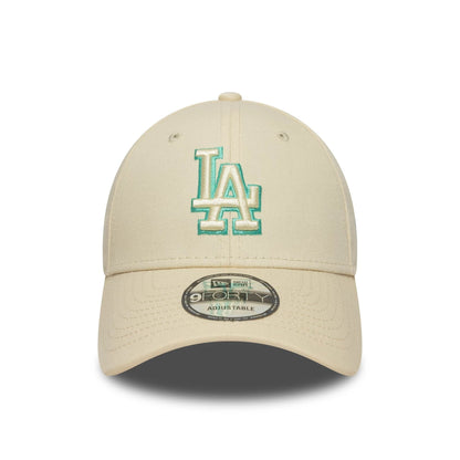 This is a LA Dodgers Team Outline Cream 9FORTY Adjustable Cap 2