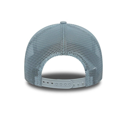 This is a New York Yankees MLB League Essential Pastel Blue 9FORTY A-Frame Trucker Adjustable Cap 4