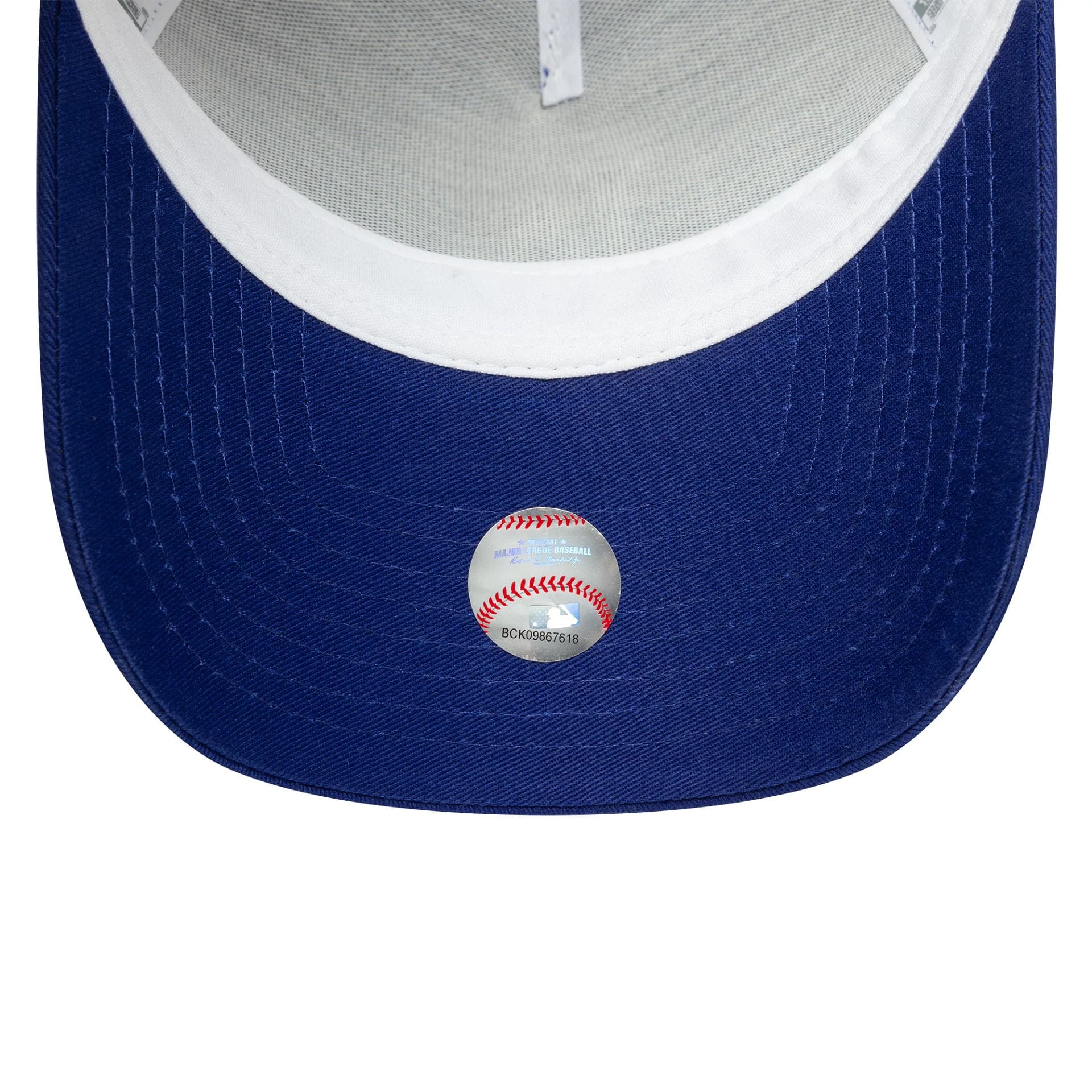 This is a LA Dodgers MLB Side Patch Dark Blue 9FORTY A-Frame Trucker Adjustable Cap 6