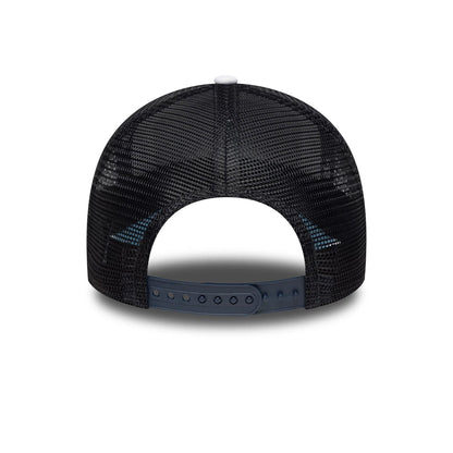 This is a New Era Summer Monaco Pastel Blue 9FORTY A-Frame Trucker Adjustable Cap 4