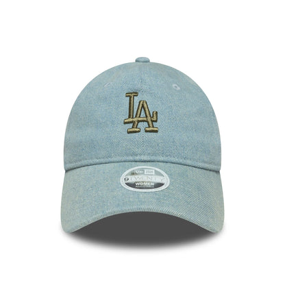 This is a LA Dodgers Womens MLB Denim Pastel Blue 9TWENTY Adjustable Cap 2