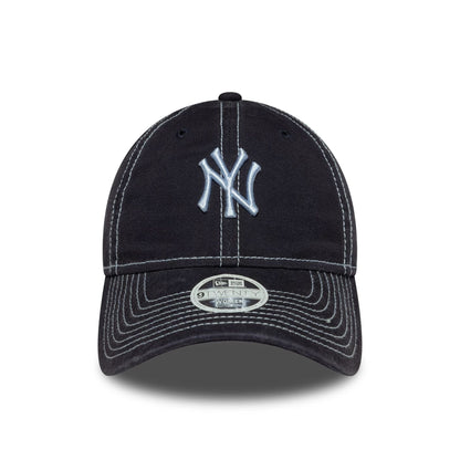 This is a New York Yankees Womens MLB Contrast Stitch Navy 9TWENTY Adjustable Cap 2