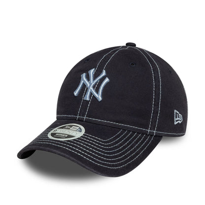 This is a New York Yankees Womens MLB Contrast Stitch Navy 9TWENTY Adjustable Cap 1