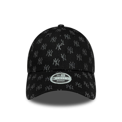 This is a New York Yankees Womens MLB Monogram Black 9FORTY Adjustable Cap 2