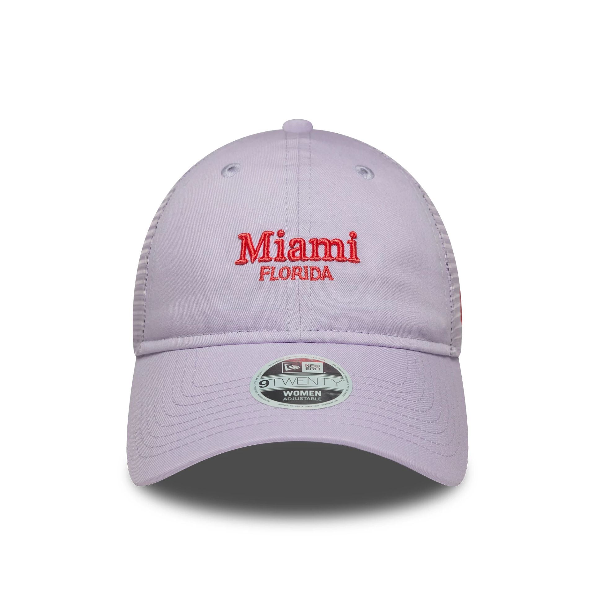 This is a Womens New Era City Pastel Purple 9TWENTY Trucker Adjustable Cap 2