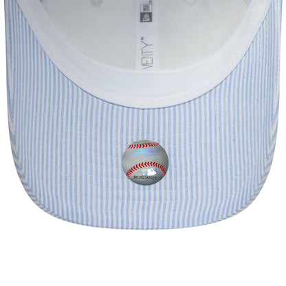 Pictured is this Youth MLB Seersucker New York Yankees 9TWENTY cap in pastel blue. 5