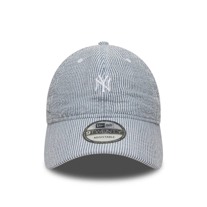 Pictured is this MLB Seersucker New York Yankees 9TWENTY cap in navy. 2