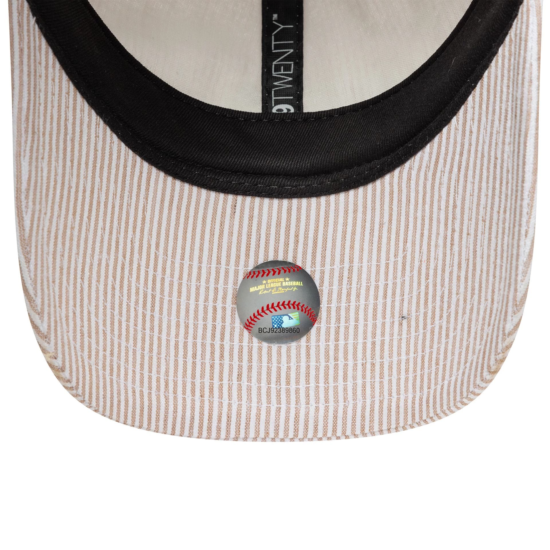 Pictured is this MLB Seersucker Athletics 9TWENTY cap in light beige. 5