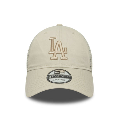 This is a LA Dodgers MLB Washed Cream 9TWENTY Trucker Adjustable Cap 2