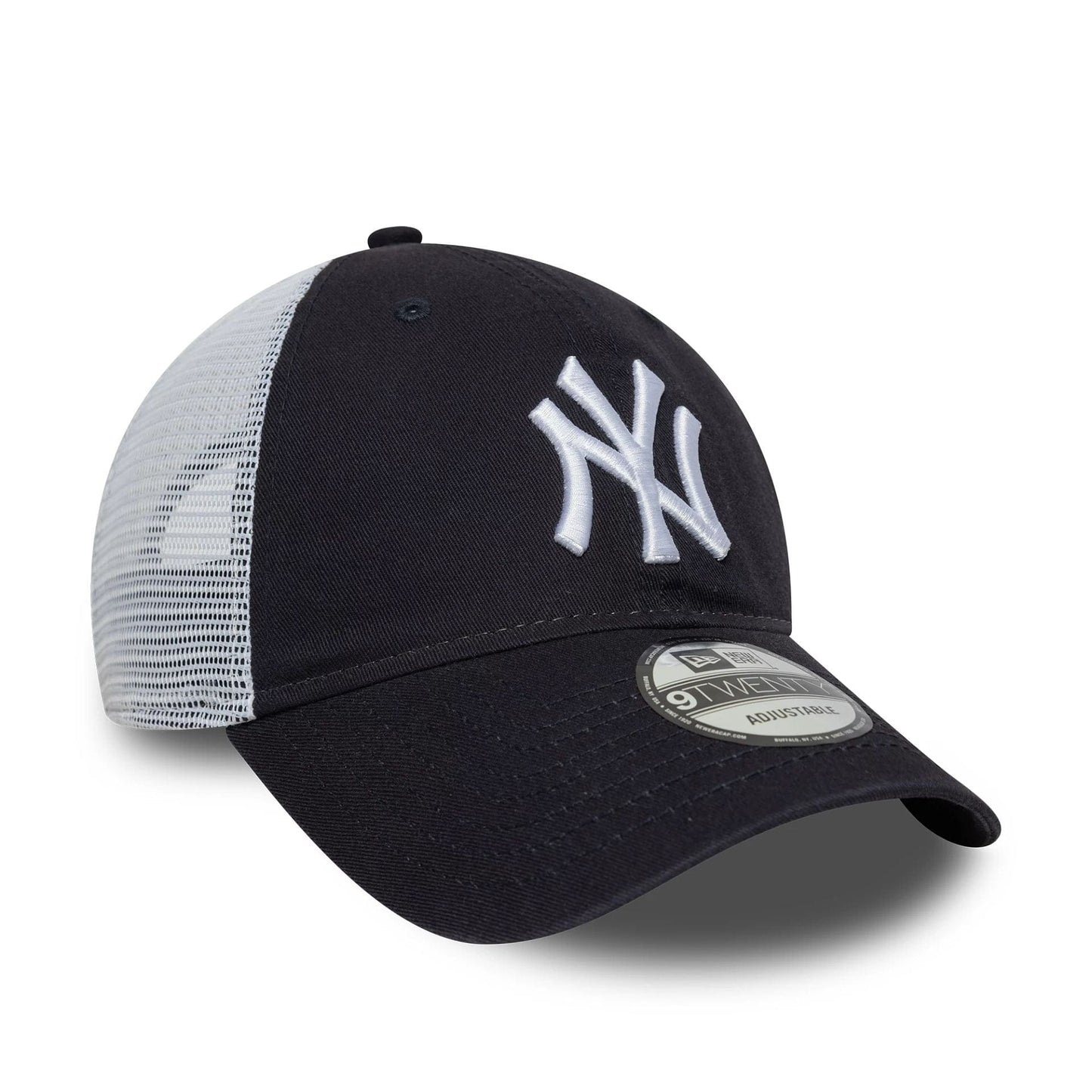This is a New York Yankees MLB Washed Navy 9TWENTY Trucker Adjustable Cap 3