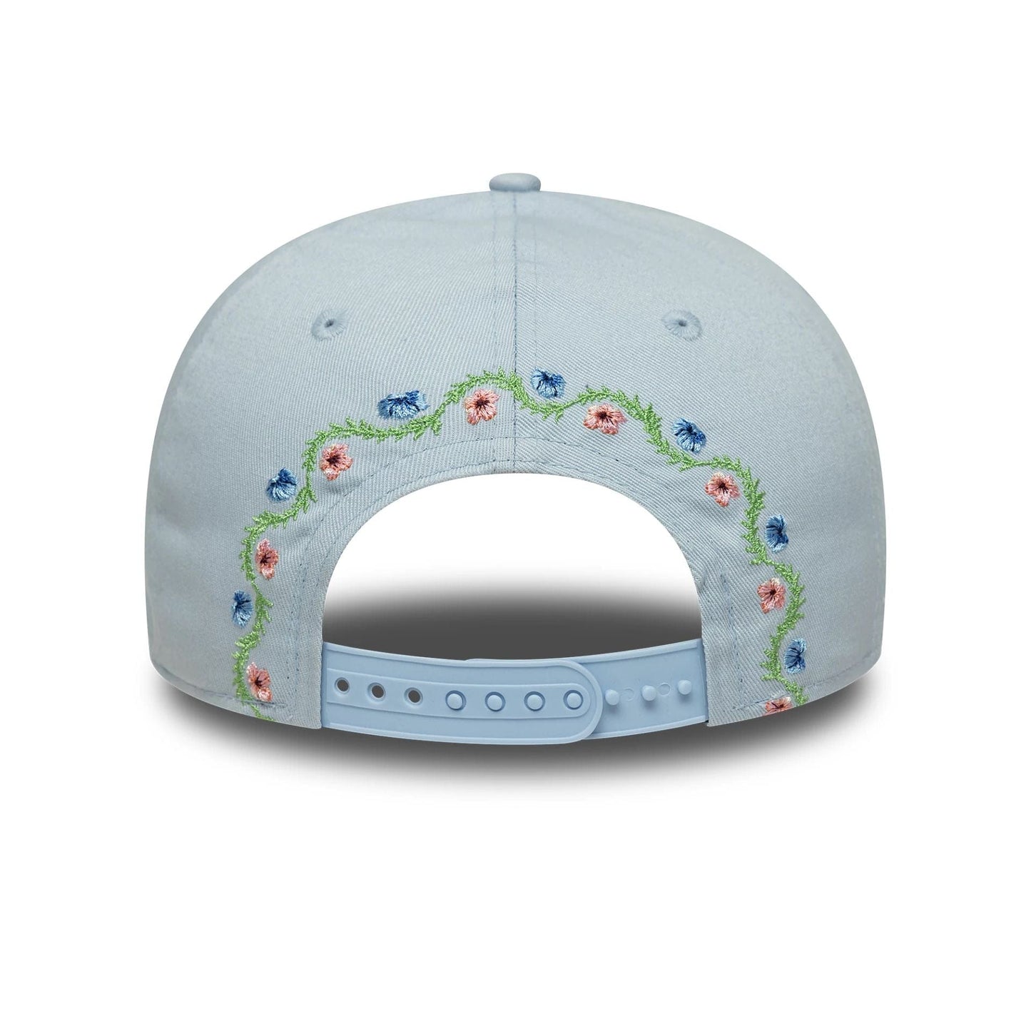 This is a LA Dodgers MLB Floral Pastel Blue Low Profile 9FIFTY Snapback Adjustable Cap 4