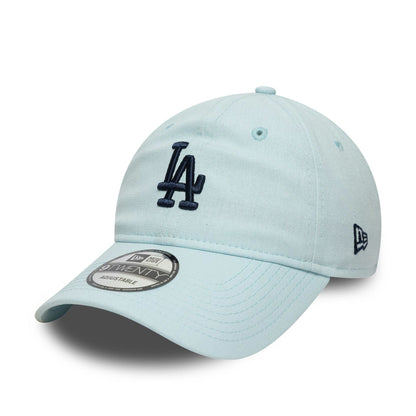 This is a LA Dodgers MLB Linen Pastel Blue 9TWENTY Adjustable Cap 1