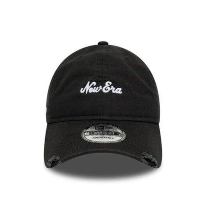 This is a New Era Distressed Black 9TWENTY Adjustable Cap 2