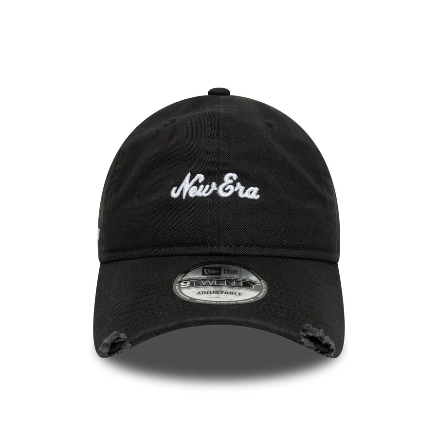 This is a New Era Distressed Black 9TWENTY Adjustable Cap 2