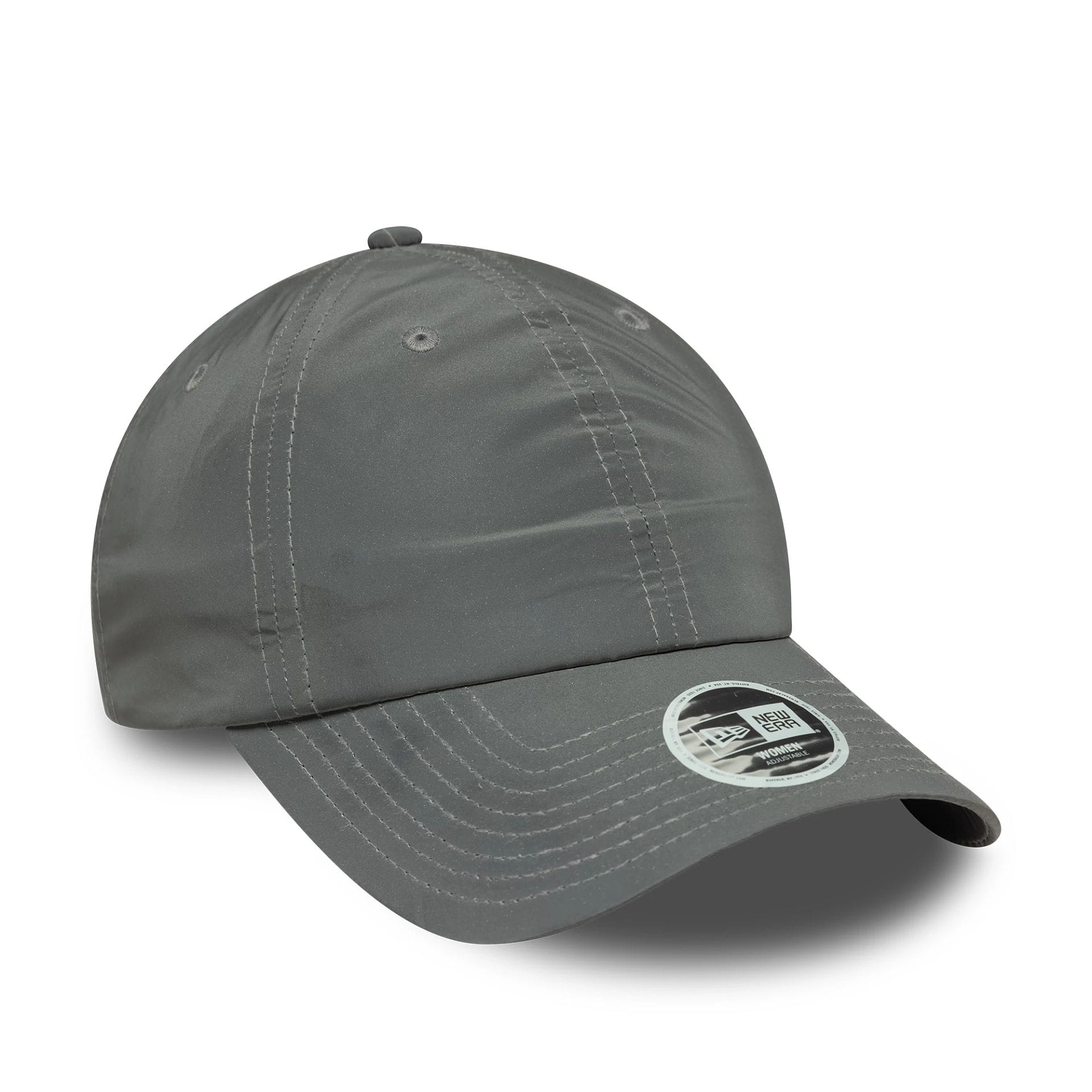 This is a Womens New Era Recycled Reflective Silver Pony Tail Adjustable Cap 4