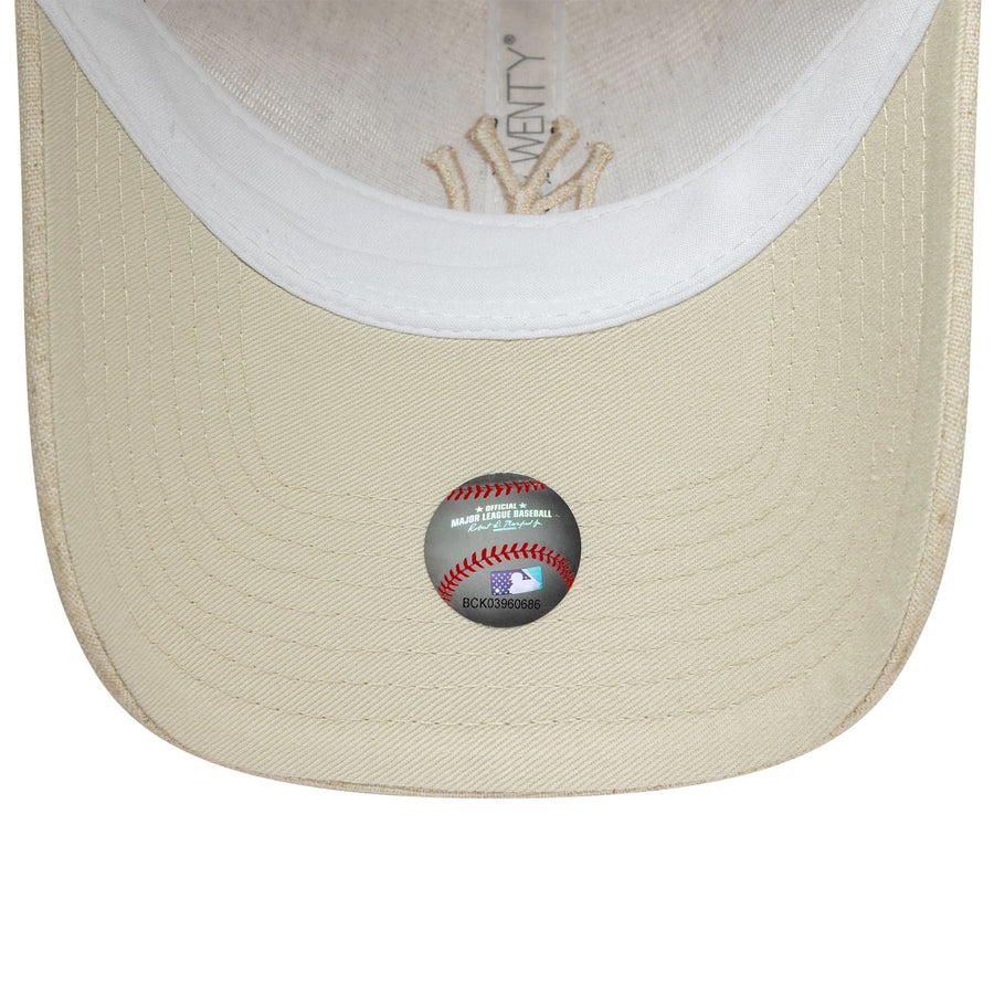 This is a New York Yankees Womens MLB Linen Cream 9TWENTY Adjustable Cap 5