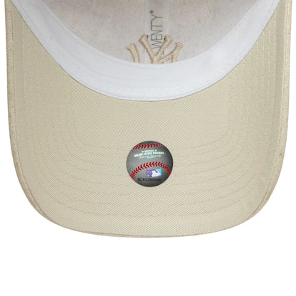 This is a New York Yankees Womens MLB Linen Cream 9TWENTY Adjustable Cap 5
