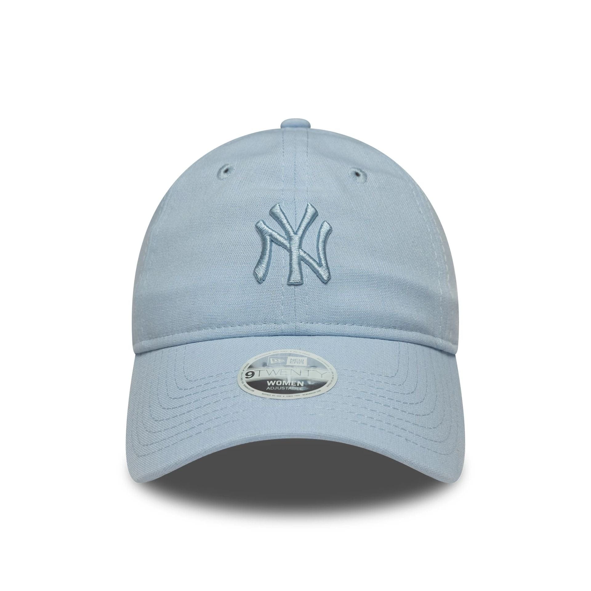 This is a New York Yankees Womens MLB Linen Pastel Blue 9TWENTY Adjustable Cap 2