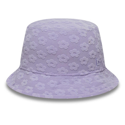 This is a Womens New Era Towelling Pastel Purple Adventure Bucket Hat 1