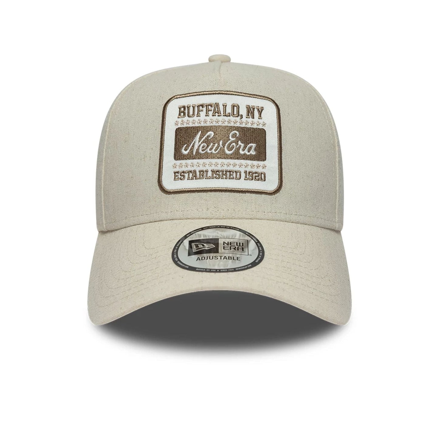 Pictured is this New Era Patch Line 9FORTY E-Frame cap in Cream. 2
