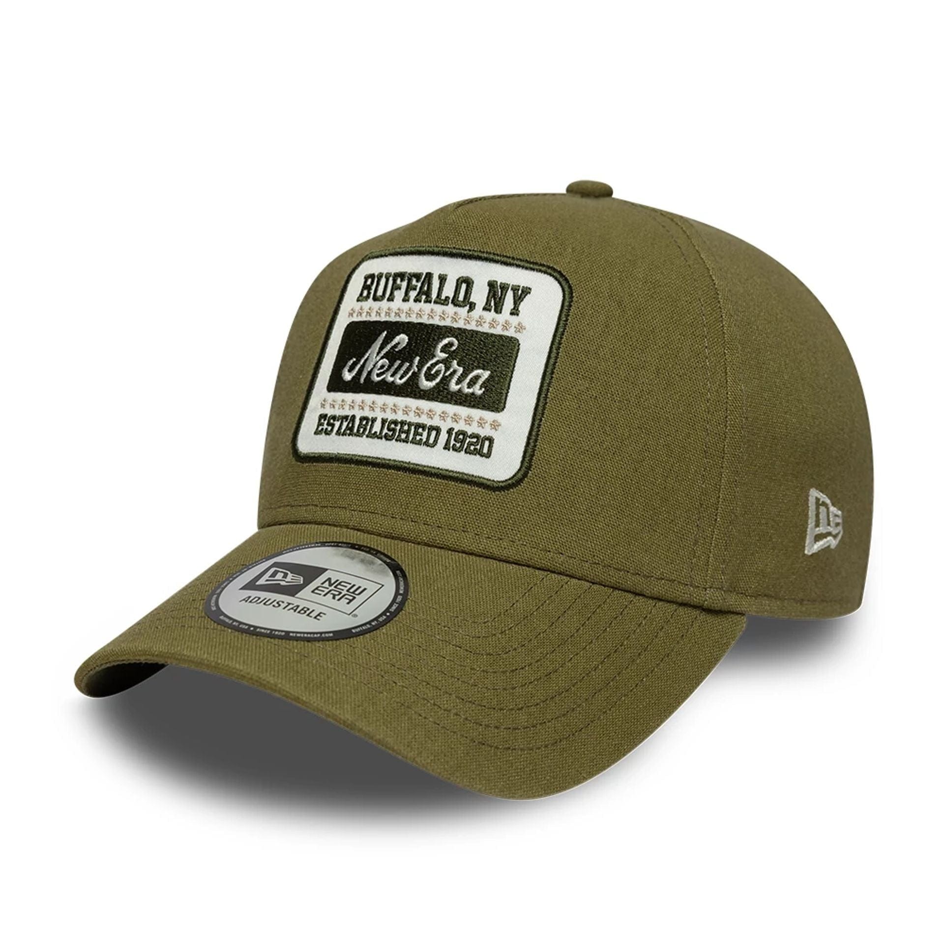 Pictured is this New Era Patch Line 9FORTY E-Frame cap in green. 1
