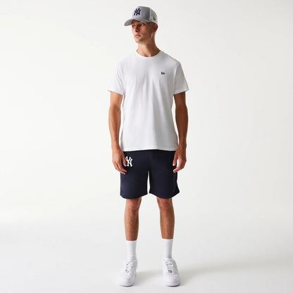 The Male model is wearing New York Yankees MLB League Essential Navy Shorts 7