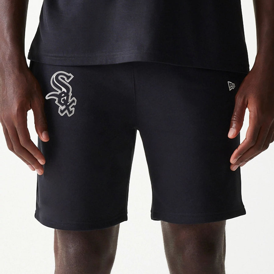 The Male model is wearing Chicago White Sox MLB League Essential Black Shorts 5