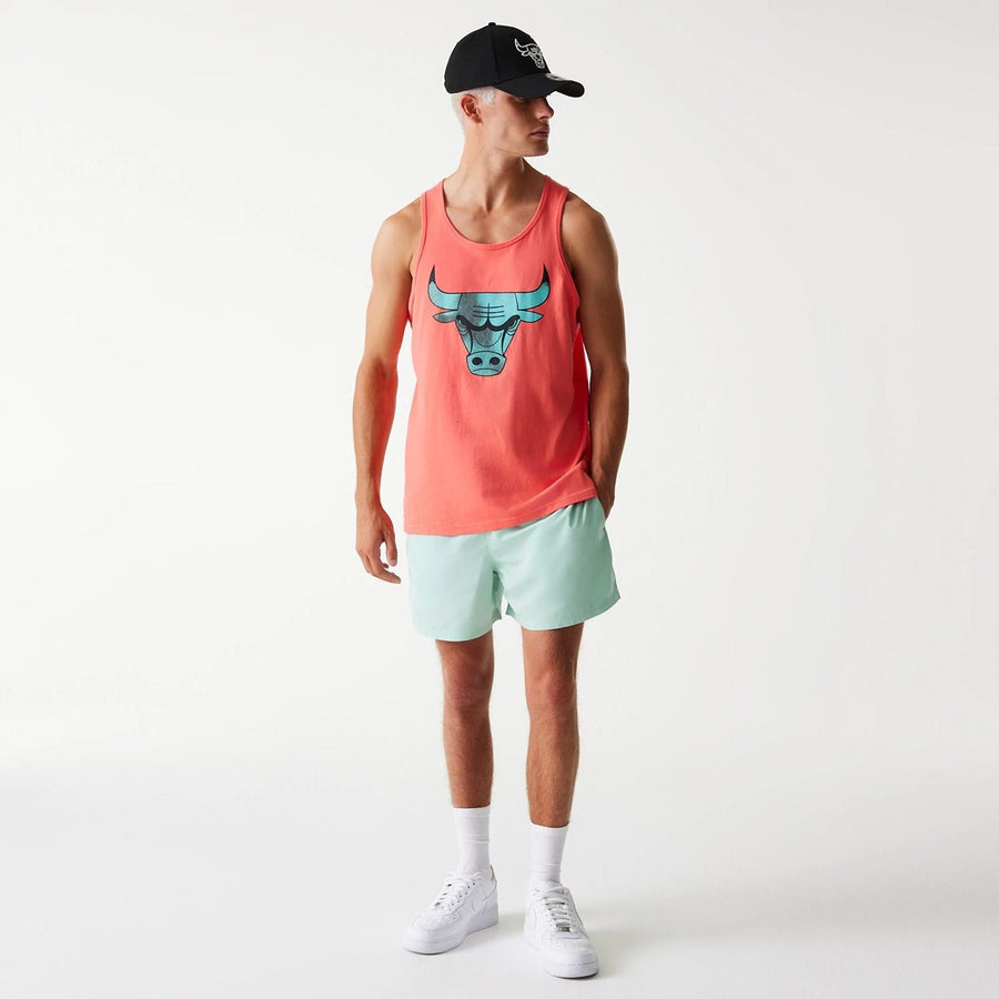 The Male model is wearing Chicago Bulls NBA All Over Print Infill Pink Vest Top 5