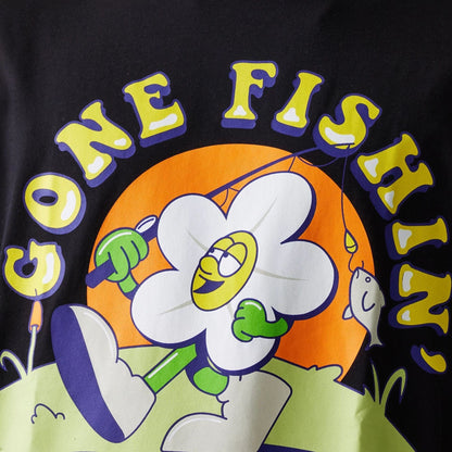 The Male model is wearing New Era Outdoor Graphic Black Oversized T-Shirt 6