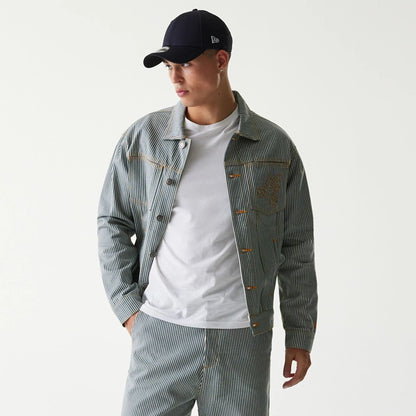 The Male model is wearing New Era Blue Denim Jacket 3