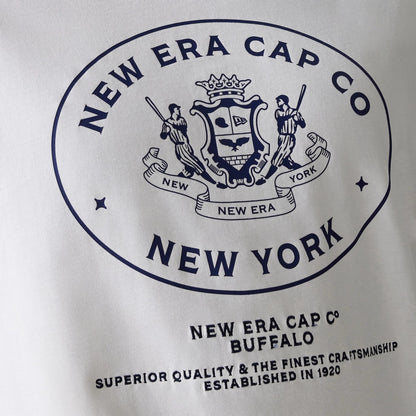 The Male model is wearing New Era Crest White Oversized T-Shirt 5