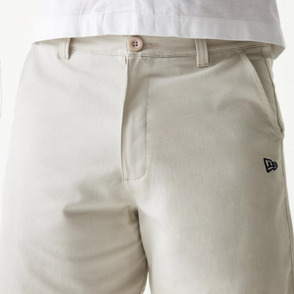 The Male model is wearing New Era Cream Chino Shorts 5
