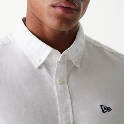 The Male model is wearing New Era White Long Sleeve Shirt 6