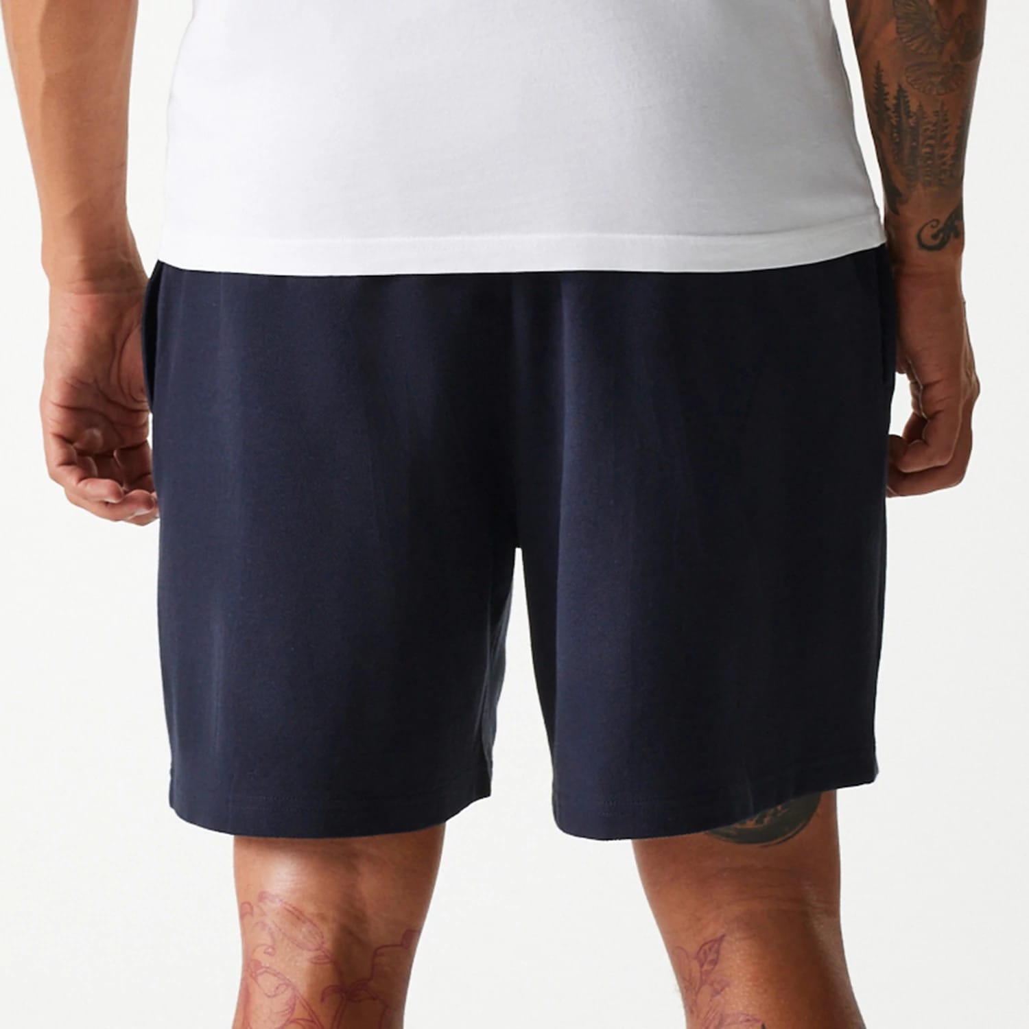 The Male model is wearing New York Yankees MLB Pique Navy Shorts 6
