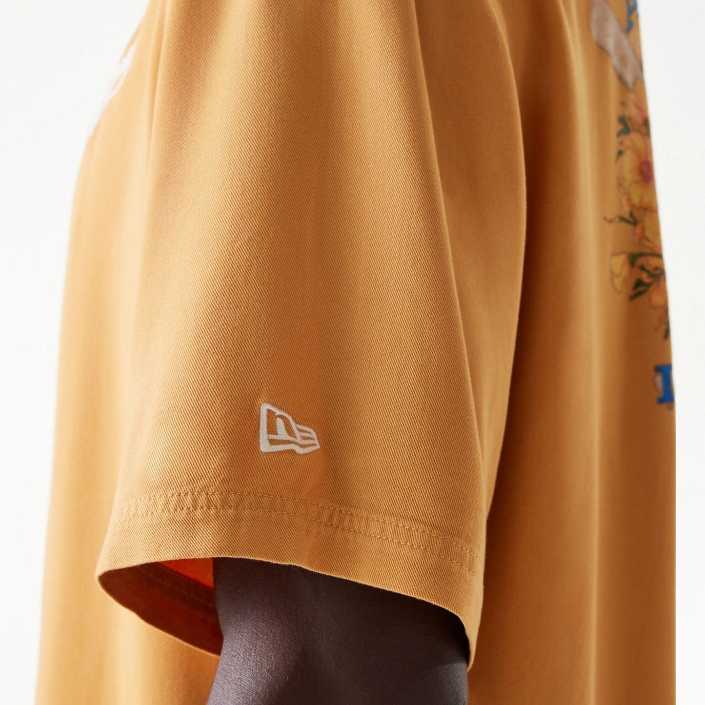 The Male model is wearing LA Dodgers MLB Graphic Beige Revere Short Sleeve Shirt 6