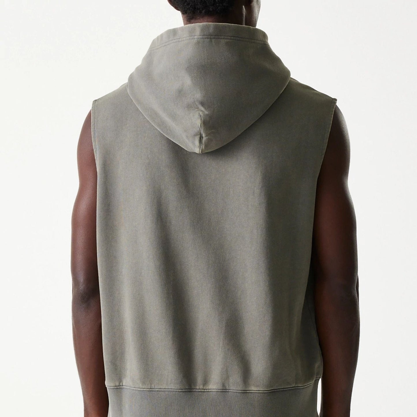 The Male model is wearing LA Lakers NBA Washed Grey Sleeveless Hoodie 7
