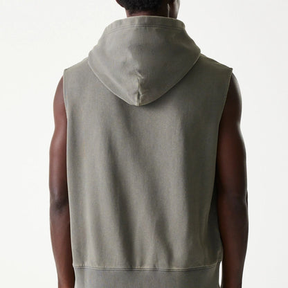 The Male model is wearing LA Lakers NBA Washed Grey Sleeveless Hoodie 7