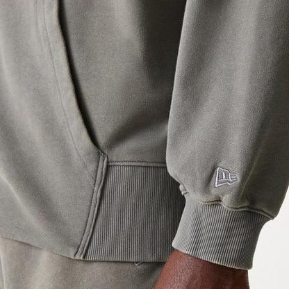 The Male model is wearing LA Lakers NBA Washed Grey Full Zip Hoodie 5