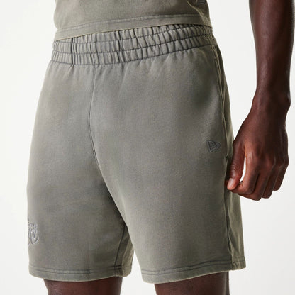 The Male model is wearing LA Lakers NBA Washed Grey Shorts 6