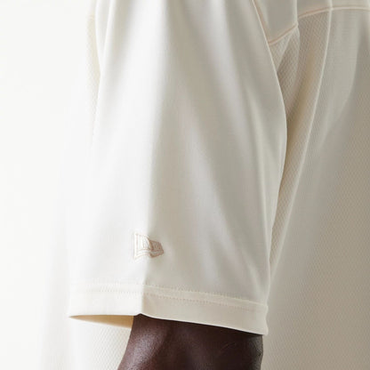 The Male model is wearing LA Lakers NBA Tonal Open White Mesh Jersey 5