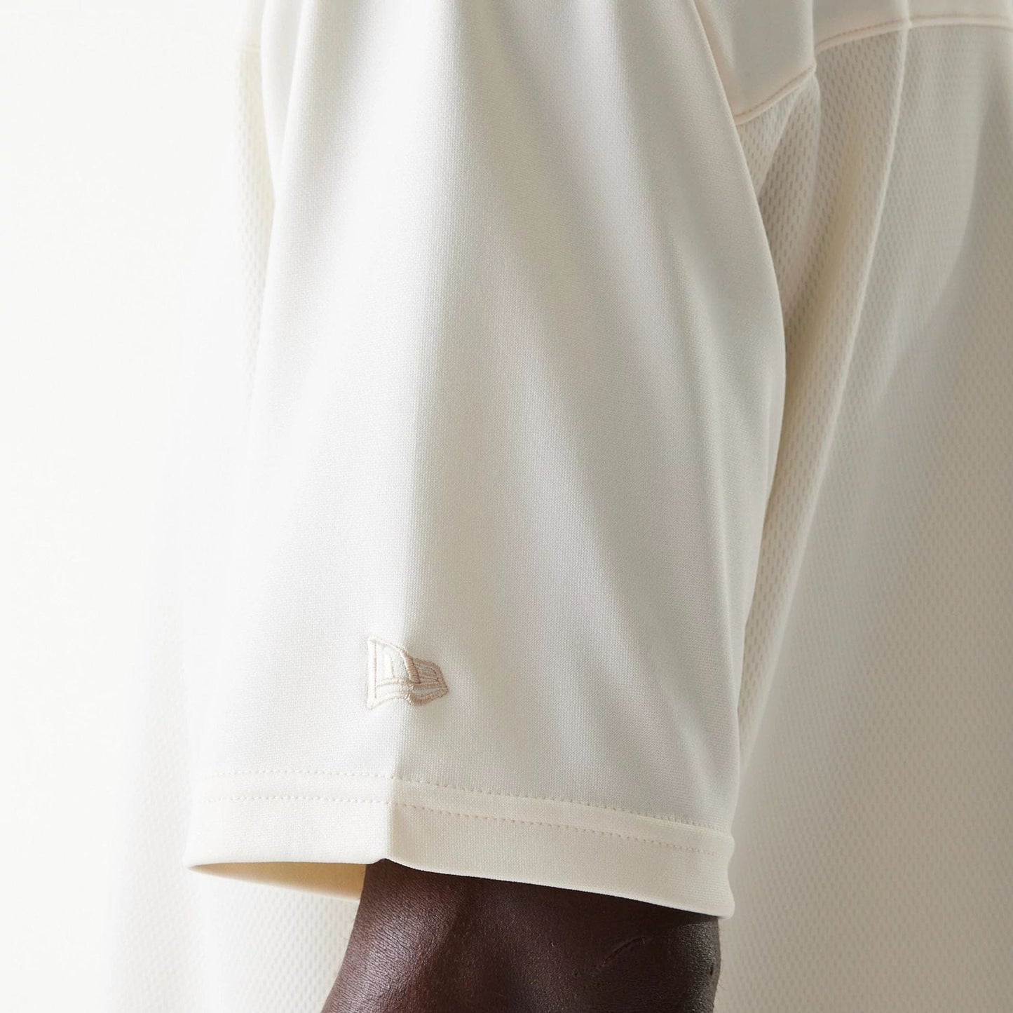 The Male model is wearing LA Lakers NBA Tonal Open White Mesh Jersey 5