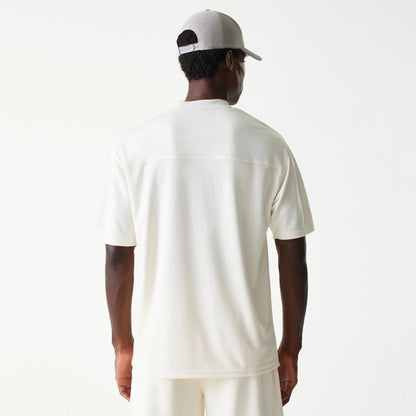 The Male model is wearing LA Lakers NBA Tonal Open White Mesh Jersey 2