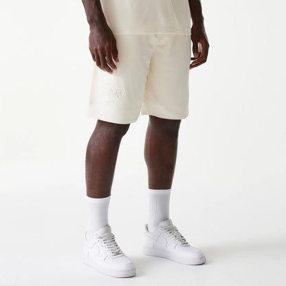 The Male model is wearing LA Lakers NBA Tonal Open White Mesh Shorts 1