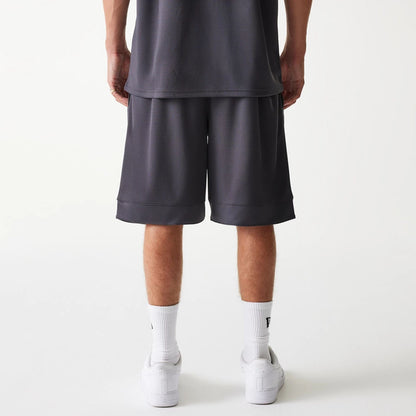 The Male model is wearing Chicago Bulls NBA Tonal Dark Grey Mesh Shorts 2