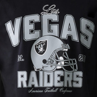 The Male model is wearing Las Vegas Raiders NFL Helmet Black Oversized T-Shirt 6