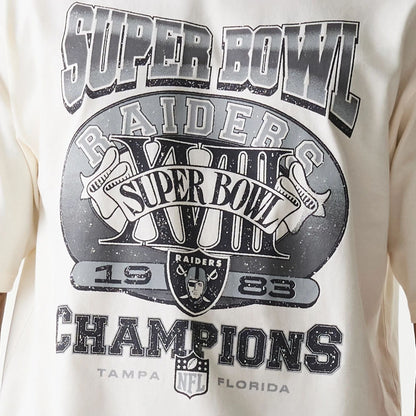 The Male model is wearing Las Vegas Raiders NFL Super Bowl Open White Oversized T-Shirt 4